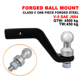 4500KG Forged Ball Mount 6" Drop  2" x 2"  Hitch Tow Bar Tongue 70mm Tow Ball